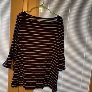 Women’s navy striped shirt size 2X. Target Brand